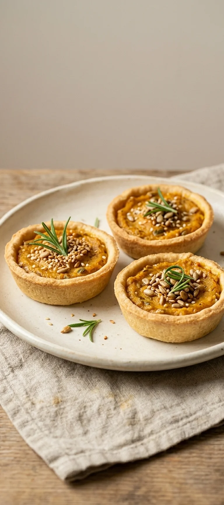 Тарталетки с тыквой, розмарином и семечками — рецепт с фото