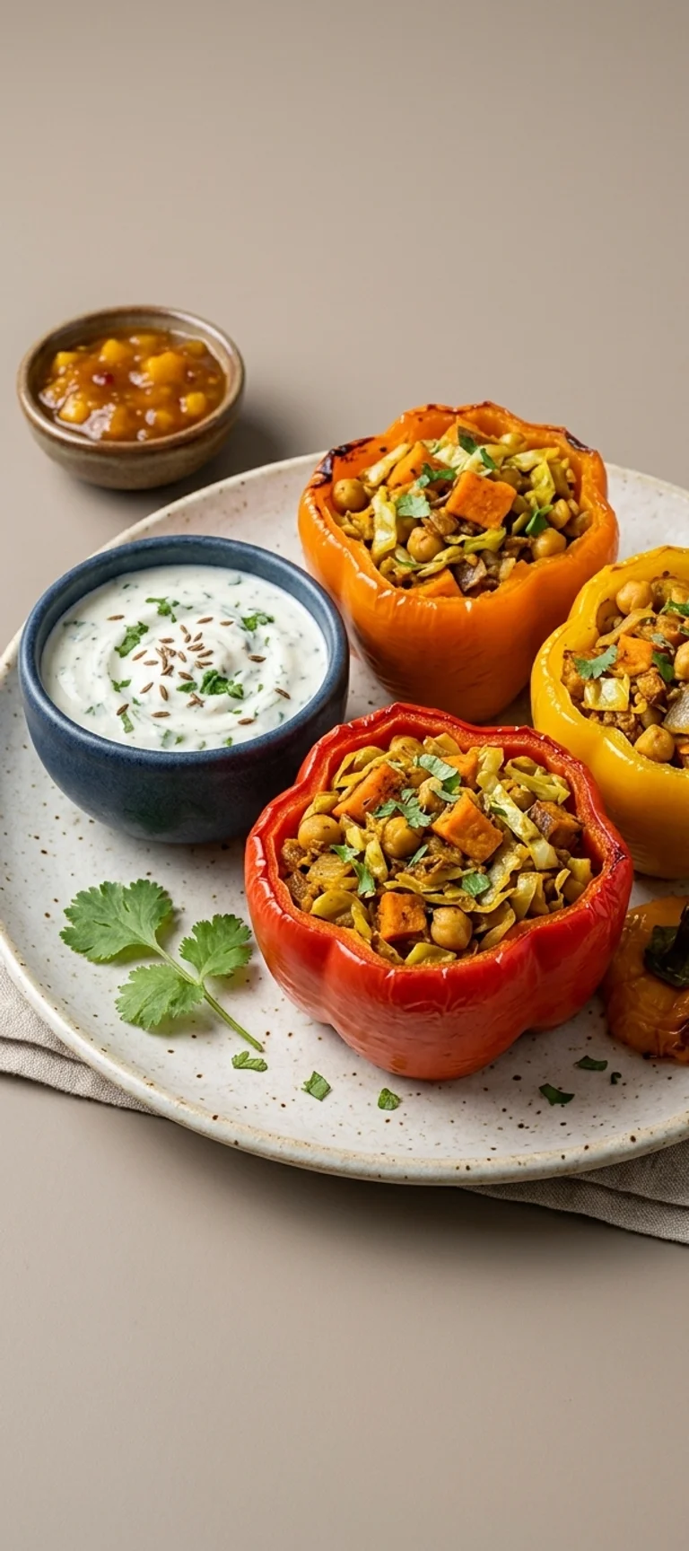 Перцы с овощной начинкой по-индийски — рецепт с фото