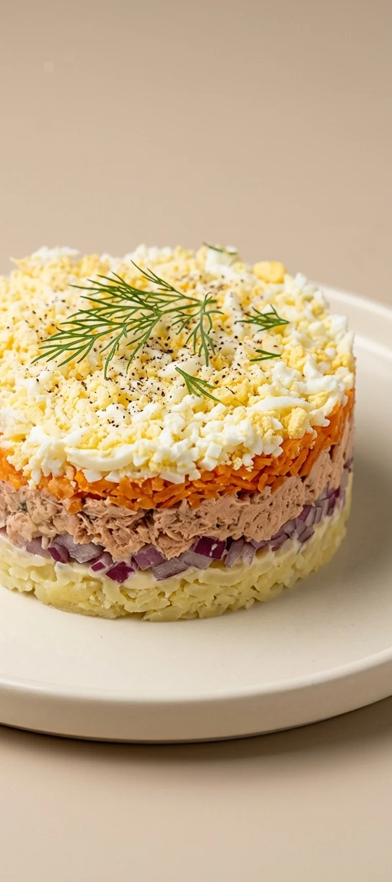 Слоёный салат с горбушей и яйцом — рецепт с фото