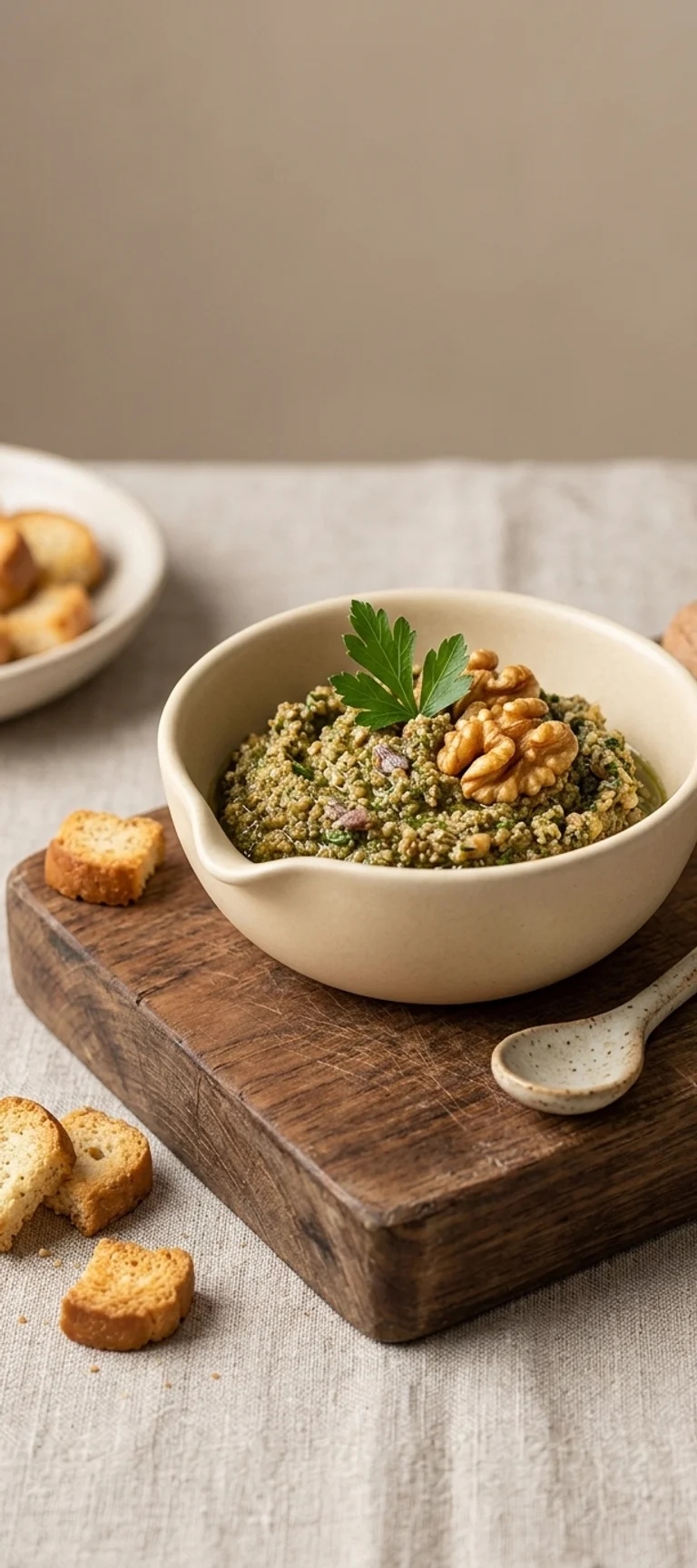 Песто с петрушкой, грецкими орехами и анчоусами — рецепт с фото