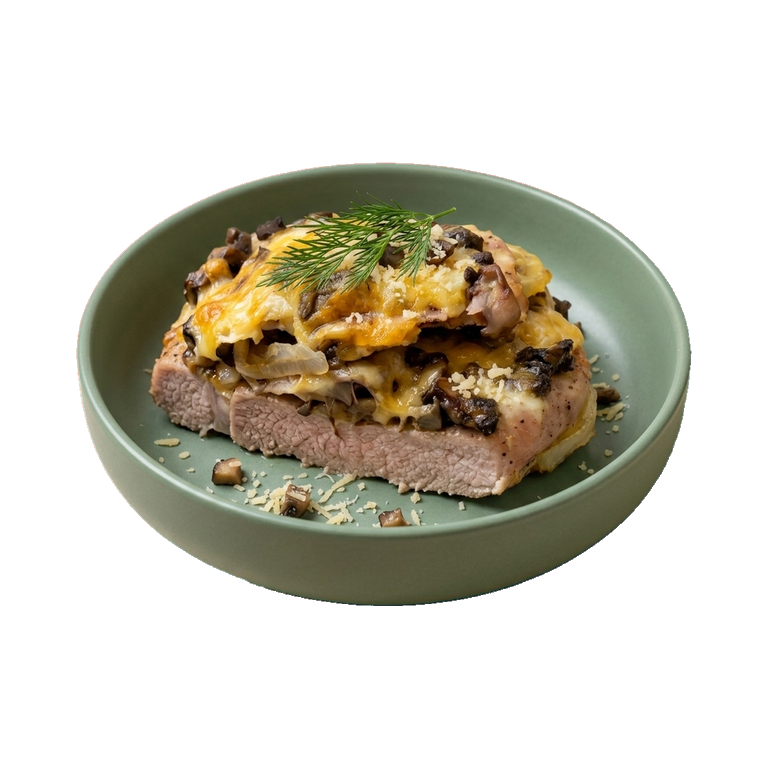 Запечённая свинина с грибами и сыром — иконка рецепта