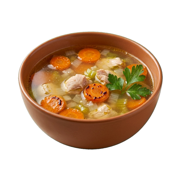 Домашний куриный бульон с овощами — иконка рецепта